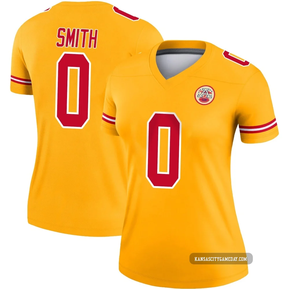 Women's EJ Smith Kansas City Chiefs ＃0 Legend Gold Inverted Jersey