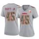 Women's Eric Scott Jr. Kansas City Chiefs ＃45 Game Gray Atmosphere Fashion Super Bowl LIX Jersey