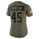 Women's Eric Scott Jr. Kansas City Chiefs ＃45 Limited Olive 2025 Salute to Service Jersey
