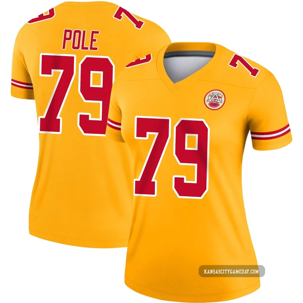 Women's Esa Pole Kansas City Chiefs ＃79 Legend Gold Inverted Jersey