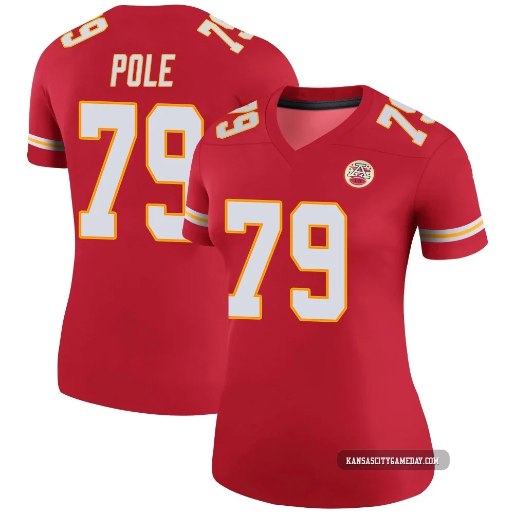 Women's Esa Pole Kansas City Chiefs ＃79 Legend Red Color Rush Jersey