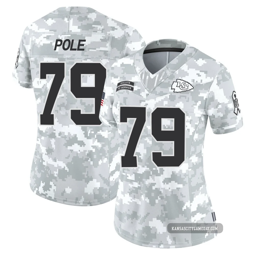Women's Esa Pole Kansas City Chiefs ＃79 Limited Arctic Camo 2024 Salute to Service Jersey