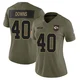 Women's Ethan Downs Kansas City Chiefs ＃40 Limited Olive 2025 Salute to Service Jersey