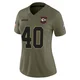 Women's Ethan Downs Kansas City Chiefs ＃40 Limited Olive 2025 Salute to Service Jersey
