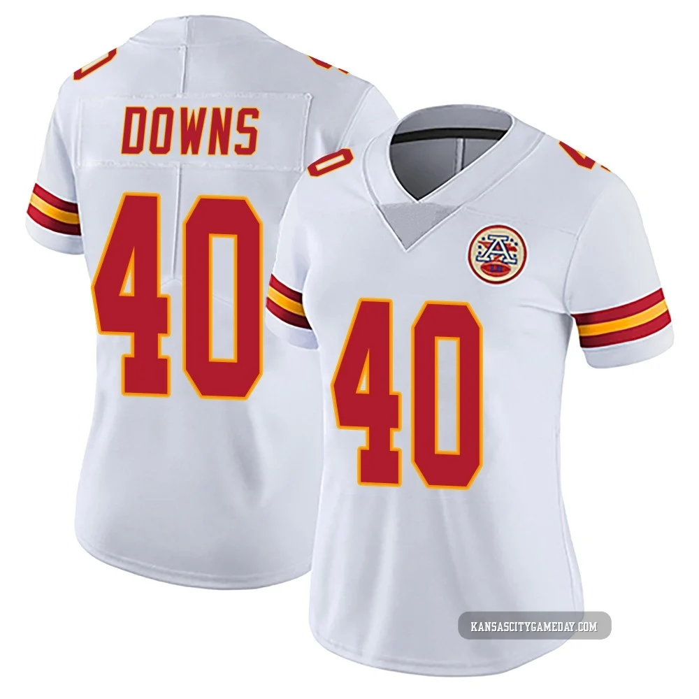 Women's Ethan Downs Kansas City Chiefs ＃40 Limited White Vapor Untouchable Jersey