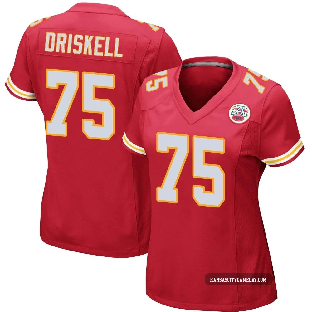 Women's Ethan Driskell Kansas City Chiefs ＃75 Game Red Team Color Jersey