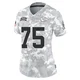 Women's Ethan Driskell Kansas City Chiefs ＃75 Limited Arctic Camo 2024 Salute to Service Jersey