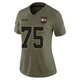 Women's Ethan Driskell Kansas City Chiefs ＃75 Limited Olive 2025 Salute to Service Jersey