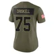 Women's Ethan Driskell Kansas City Chiefs ＃75 Limited Olive 2025 Salute to Service Jersey