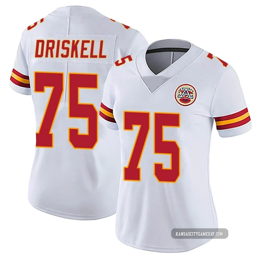 Women's Ethan Driskell Kansas City Chiefs ＃75 Limited White Vapor Untouchable Jersey