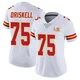 Women's Ethan Driskell Kansas City Chiefs ＃75 Limited White Vapor Untouchable Super Bowl LIX Jersey