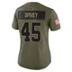 Women's Geor'Quarius Spivey Kansas City Chiefs ＃45 Limited Olive 2025 Salute to Service Jersey