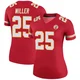 Women's Glendon Miller Kansas City Chiefs ＃25 Legend Red Color Rush Jersey