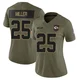 Women's Glendon Miller Kansas City Chiefs ＃25 Limited Olive 2025 Salute to Service Jersey