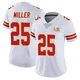 Women's Glendon Miller Kansas City Chiefs ＃25 Limited White Vapor Untouchable Super Bowl LIX Jersey