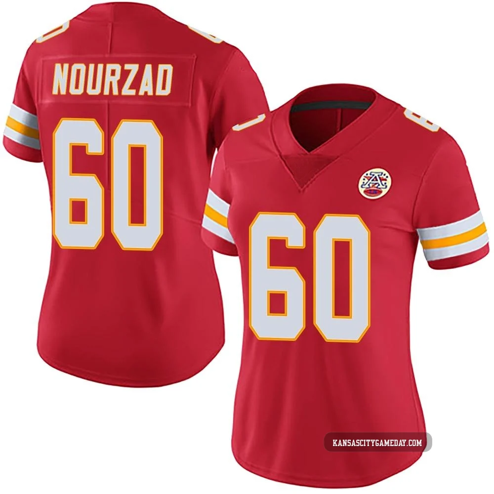 Women's Hunter Nourzad Kansas City Chiefs ＃60 Limited Red Team Color Vapor Untouchable Jersey