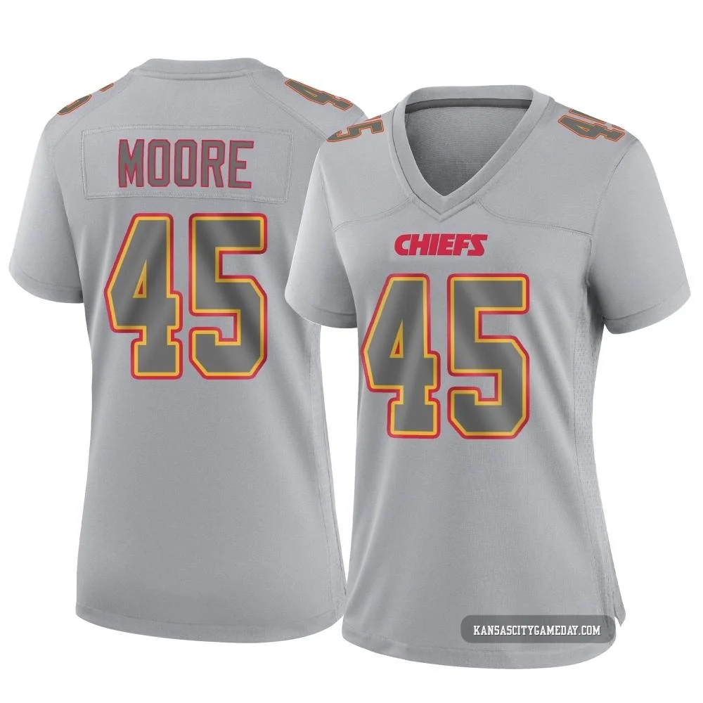 Women's Isaiah Moore Kansas City Chiefs ＃45 Game Gray Atmosphere Fashion Jersey
