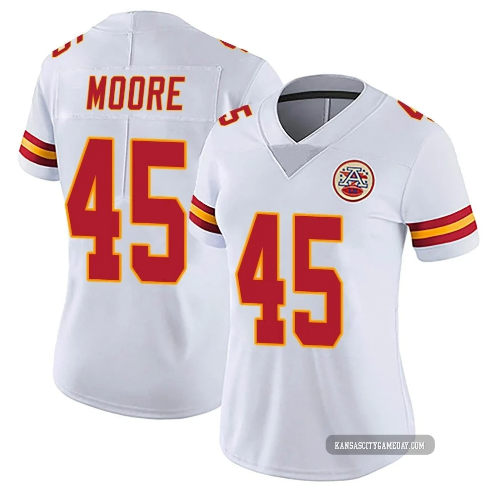 Women's Isaiah Moore Kansas City Chiefs ＃45 Limited White Vapor Untouchable Jersey