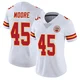 Women's Isaiah Moore Kansas City Chiefs ＃45 Limited White Vapor Untouchable Jersey