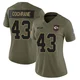 Women's Jack Cochrane Kansas City Chiefs ＃43 Limited Olive 2025 Salute to Service Jersey