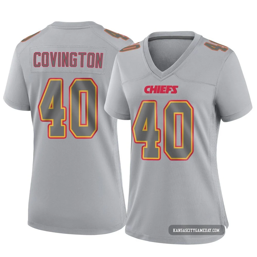 Women's Jacobe Covington Kansas City Chiefs ＃40 Game Gray Atmosphere Fashion Jersey