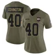 Women's Jacobe Covington Kansas City Chiefs ＃40 Limited Olive 2025 Salute to Service Jersey