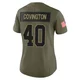 Women's Jacobe Covington Kansas City Chiefs ＃40 Limited Olive 2025 Salute to Service Jersey