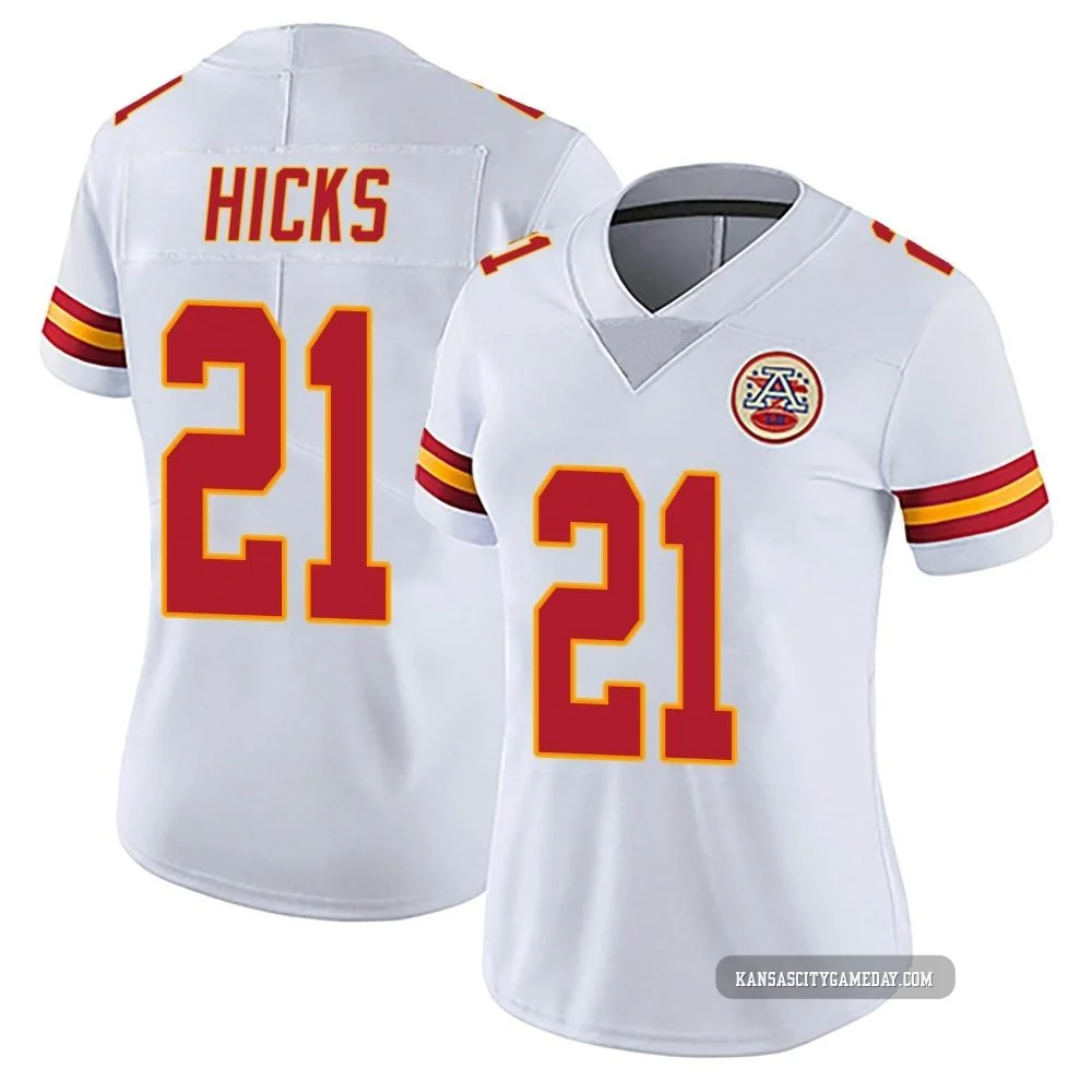 Women's Jaden Hicks Kansas City Chiefs ＃21 Limited White Vapor Untouchable Jersey