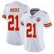 Women's Jaden Hicks Kansas City Chiefs ＃21 Limited White Vapor Untouchable Jersey