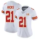 Women's Jaden Hicks Kansas City Chiefs ＃21 Limited White Vapor Untouchable Super Bowl LIX Jersey