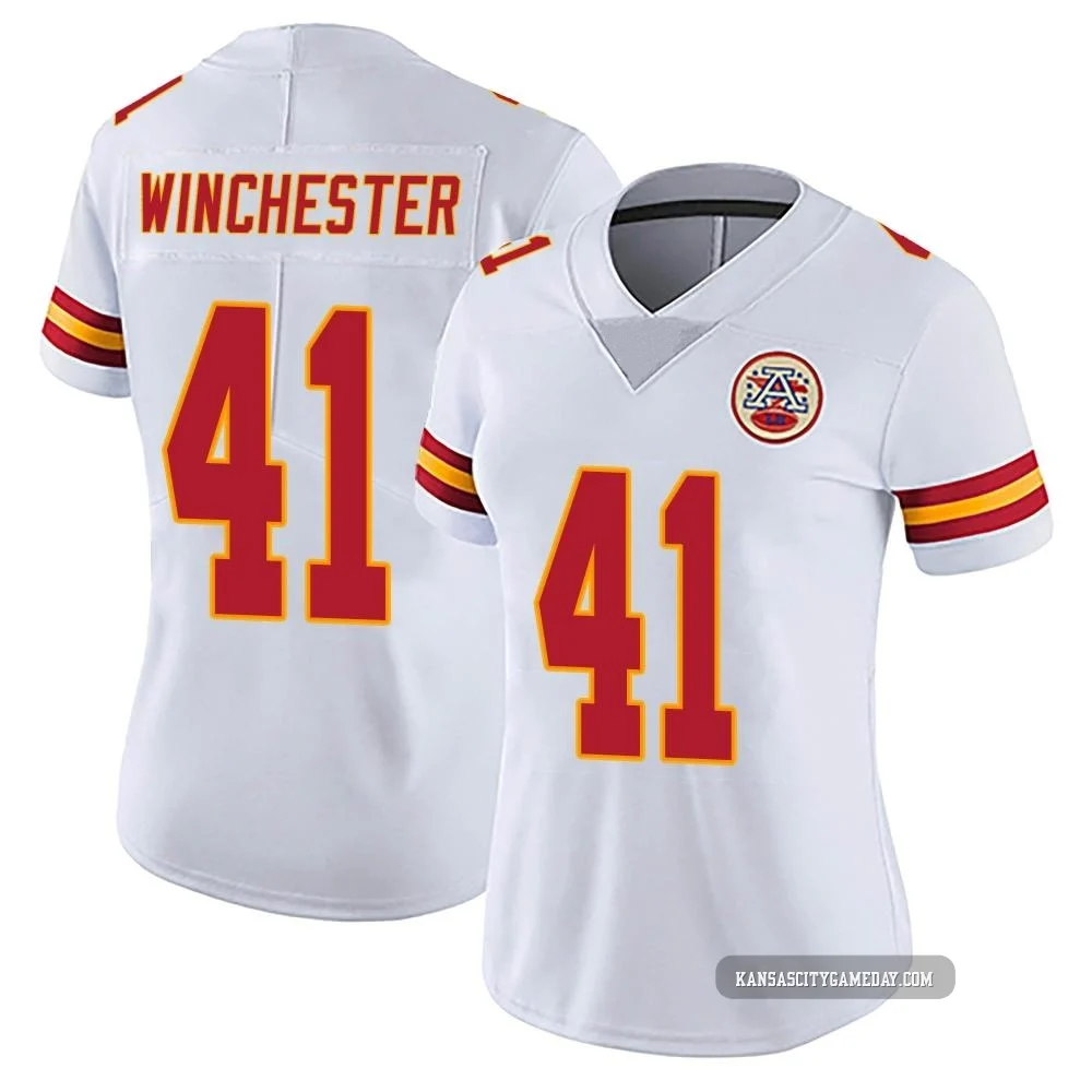 Women's James Winchester Kansas City Chiefs ＃41 Limited White Vapor Untouchable Jersey