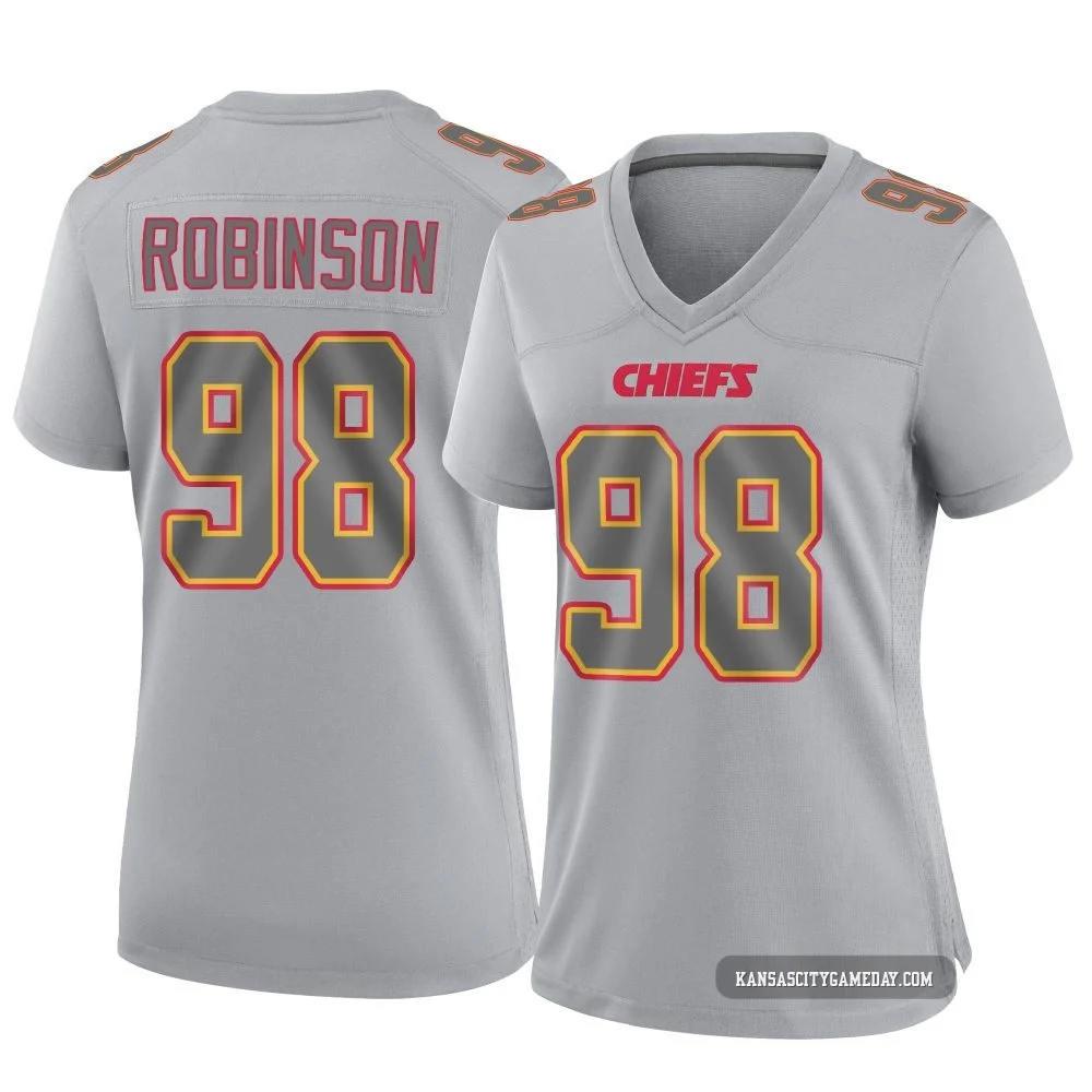 Women's Janarius Robinson Kansas City Chiefs ＃98 Game Gray Atmosphere Fashion Jersey