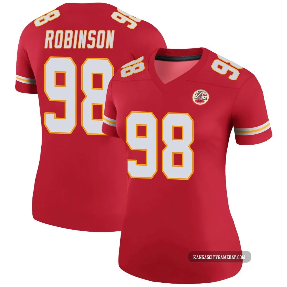 Women's Janarius Robinson Kansas City Chiefs ＃98 Legend Red Color Rush Jersey