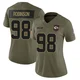 Women's Janarius Robinson Kansas City Chiefs ＃98 Limited Olive 2025 Salute to Service Jersey