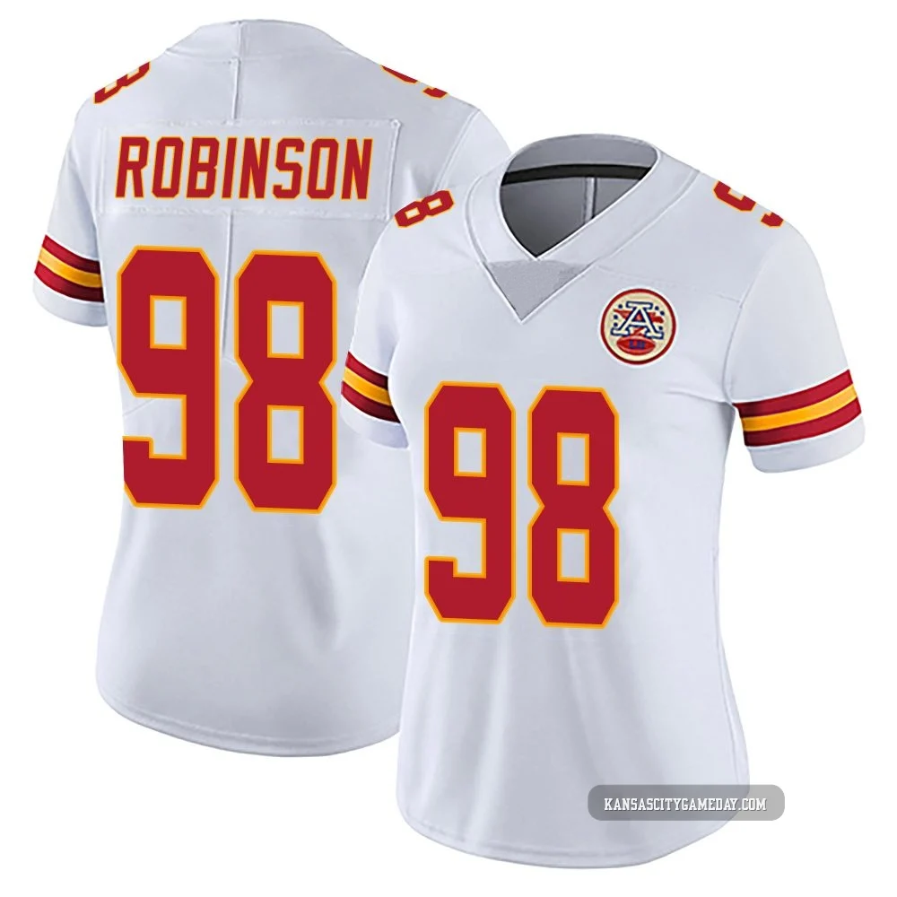 Women's Janarius Robinson Kansas City Chiefs ＃98 Limited White Vapor Untouchable Jersey