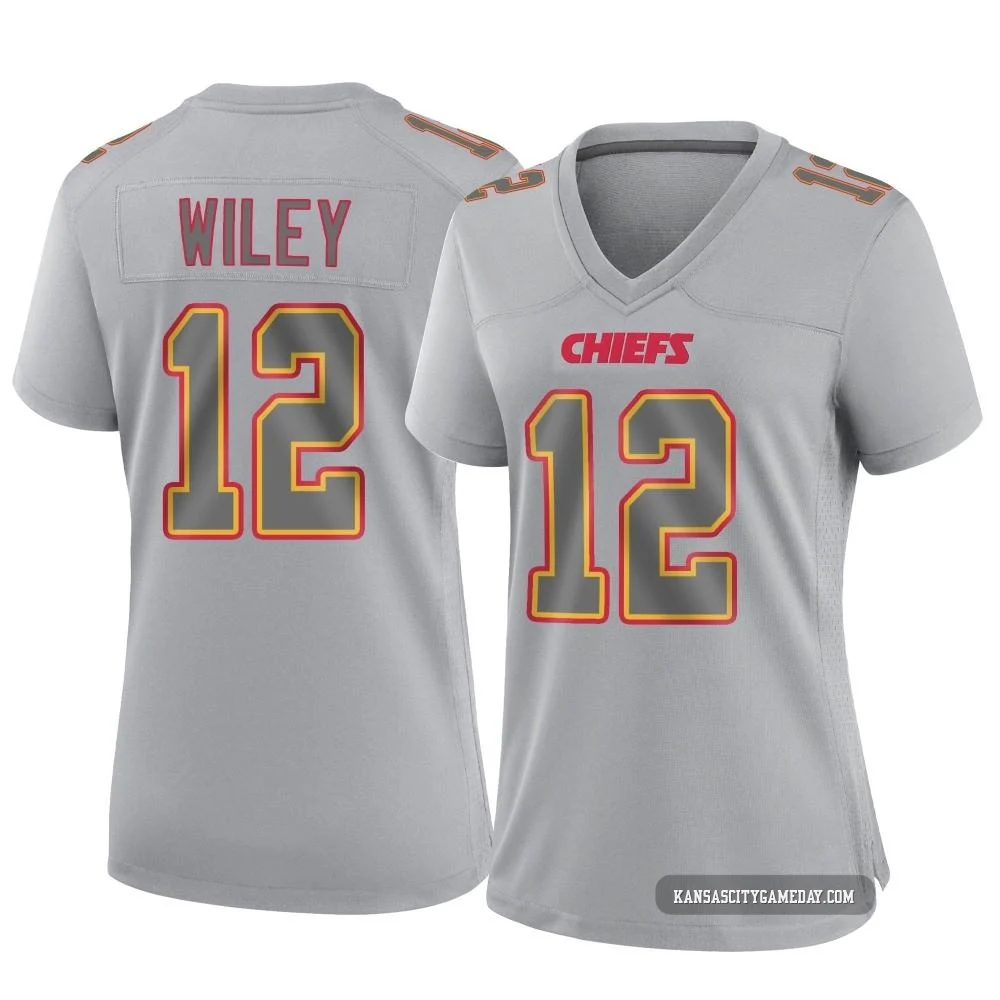 Women's Jared Wiley Kansas City Chiefs ＃12 Game Gray Atmosphere Fashion Jersey