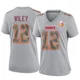 Women's Jared Wiley Kansas City Chiefs ＃12 Game Gray Atmosphere Fashion Super Bowl LIX Jersey