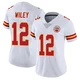 Women's Jared Wiley Kansas City Chiefs ＃12 Limited White Vapor Untouchable Jersey