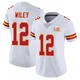 Women's Jared Wiley Kansas City Chiefs ＃12 Limited White Vapor Untouchable Super Bowl LIX Jersey