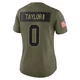 Women's Jason Taylor II Kansas City Chiefs ＃0 Limited Olive 2025 Salute to Service Jersey
