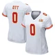 Women's Jaydn Ott Kansas City Chiefs ＃0 Game White Super Bowl LIX Jersey