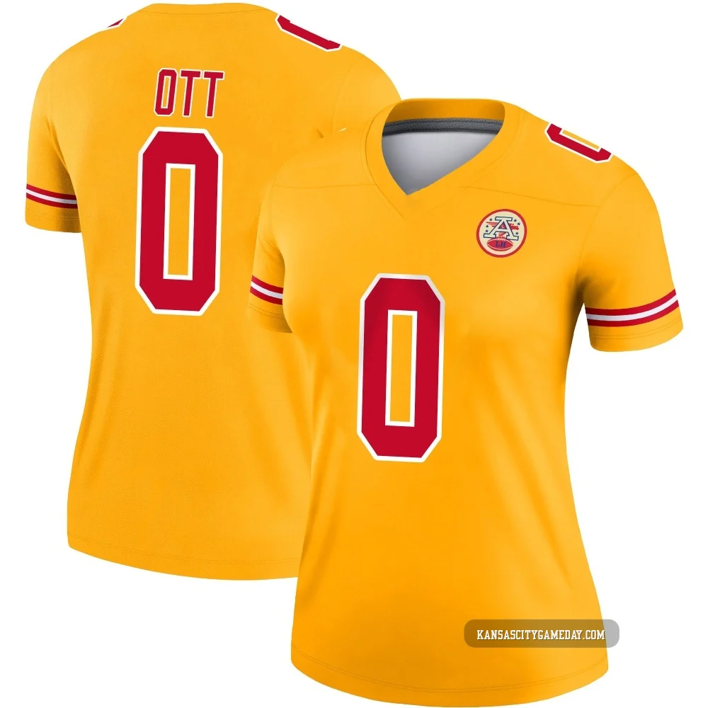 Women's Jaydn Ott Kansas City Chiefs ＃0 Legend Gold Inverted Jersey
