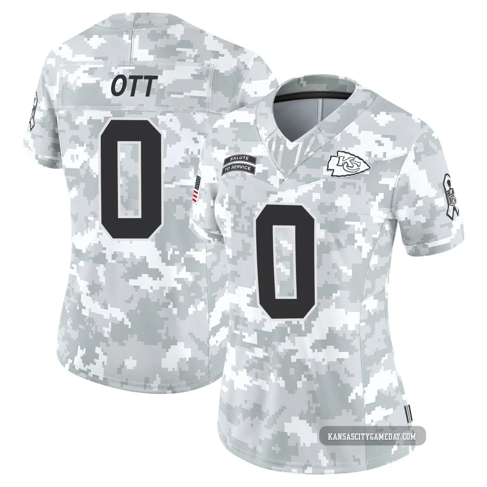 Women's Jaydn Ott Kansas City Chiefs ＃0 Limited Arctic Camo 2024 Salute to Service Jersey