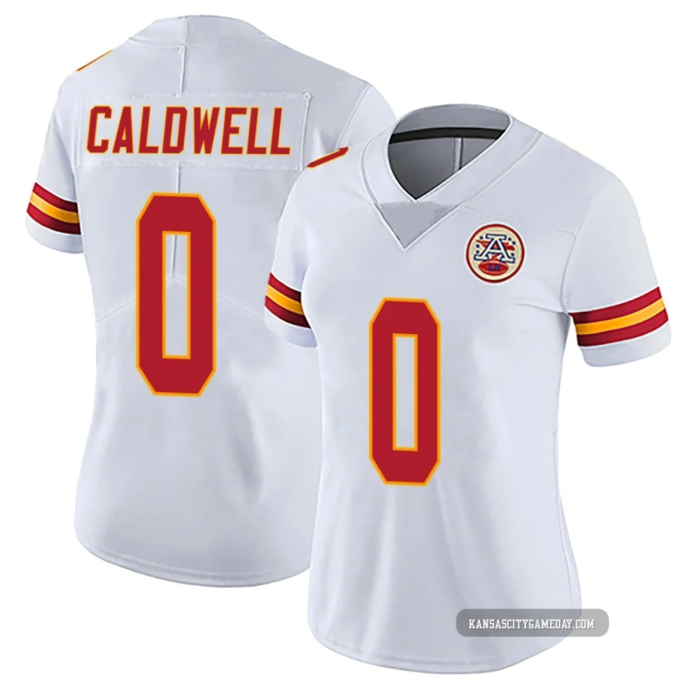Women's Jeff Caldwell Kansas City Chiefs ＃0 Limited White Vapor Untouchable Jersey