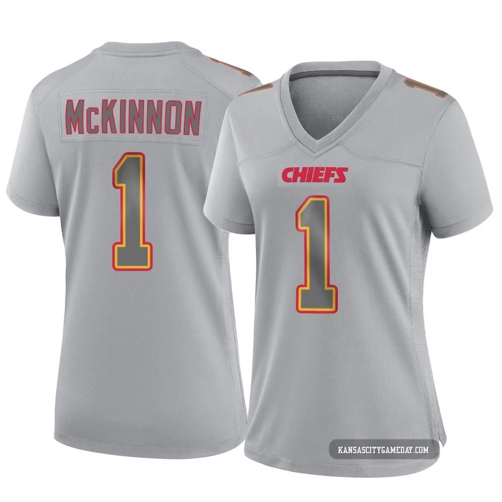 Women's Jerick McKinnon Kansas City Chiefs ＃1 Game Gray Atmosphere Fashion Jersey
