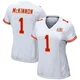Women's Jerick McKinnon Kansas City Chiefs ＃1 Game White Super Bowl LIX Jersey