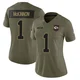 Women's Jerick McKinnon Kansas City Chiefs ＃1 Limited Olive 2025 Salute to Service Jersey