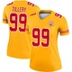 Women's Jerry Tillery Kansas City Chiefs ＃99 Legend Gold Inverted Jersey