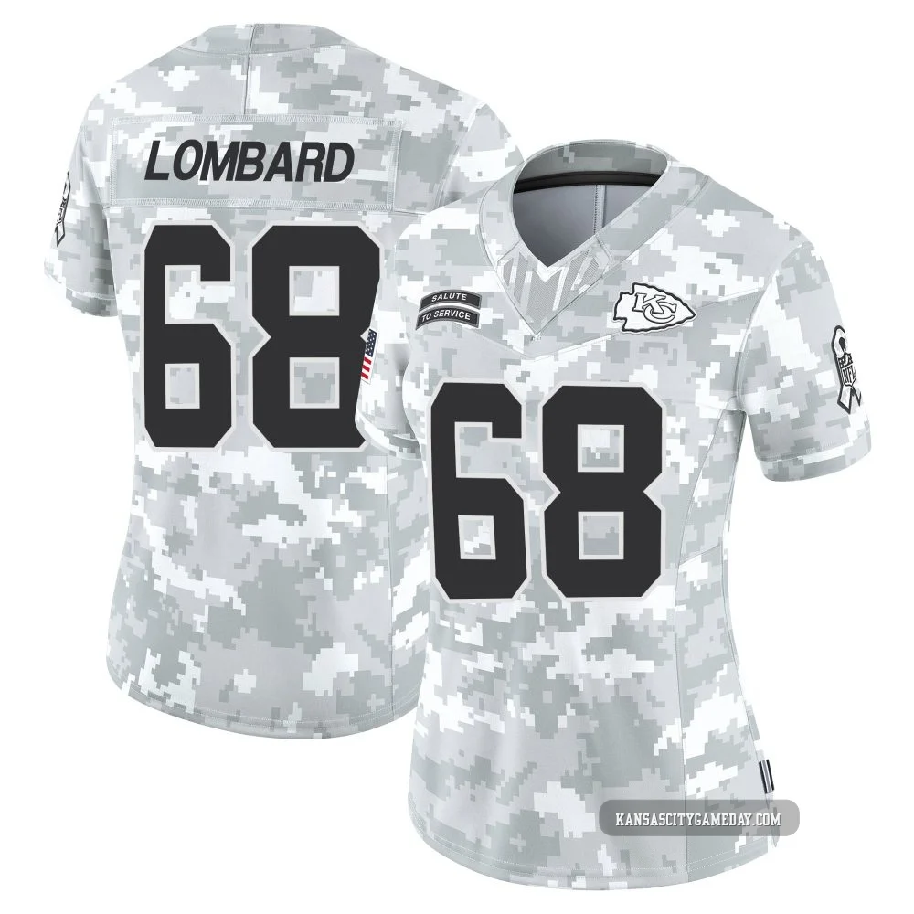 Women's Joey Lombard Kansas City Chiefs ＃68 Limited Arctic Camo 2024 Salute to Service Jersey