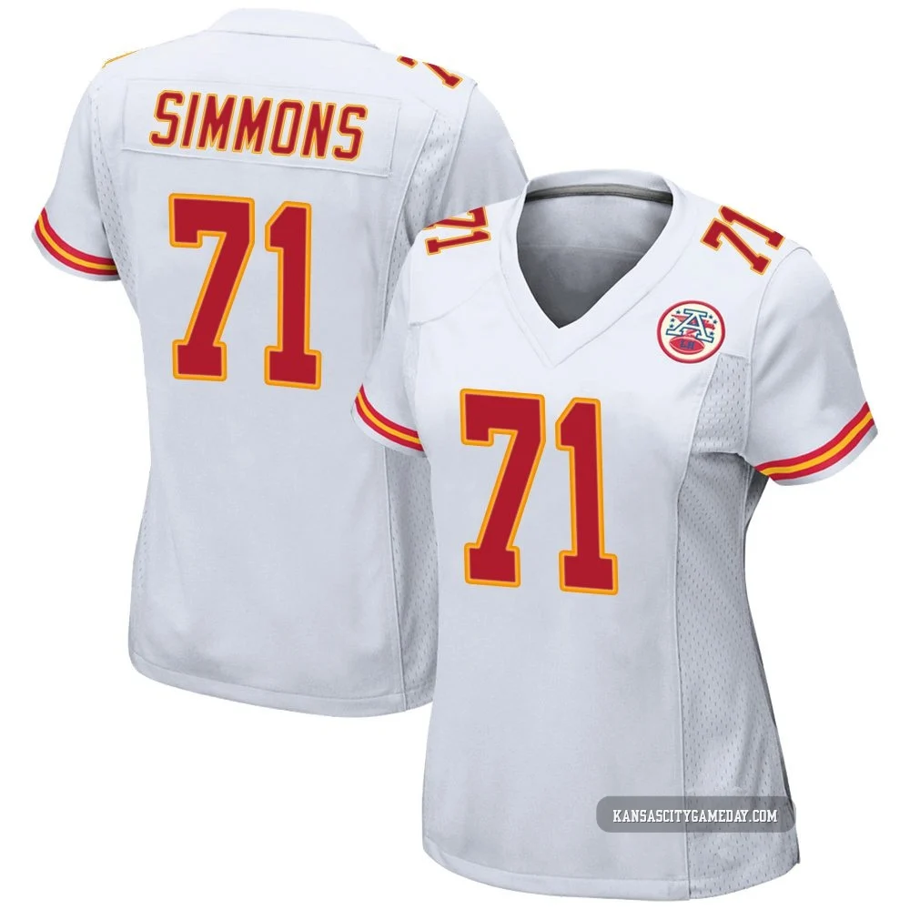 Women's Josh Simmons Kansas City Chiefs ＃71 Game White Jersey